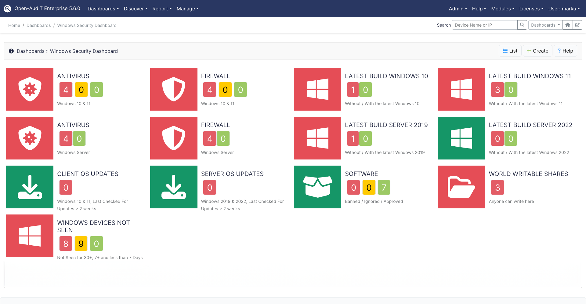 Policy and Compliance overview screenshot